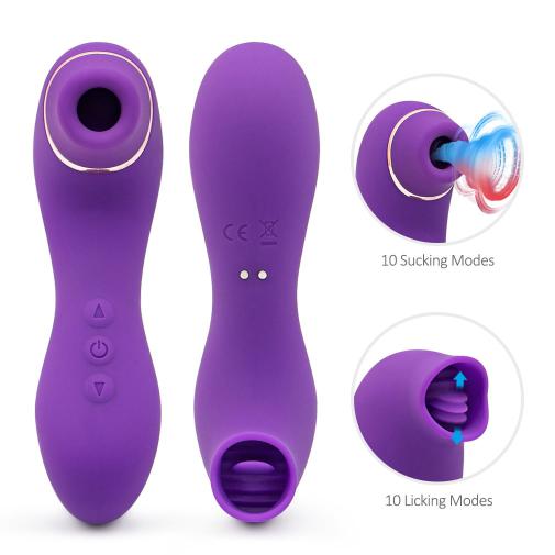Women's   Vibrator Multi-vibration 10 Modes Sucking Tongue Licking G-spot Clitoris Stimulating Female Pleasure Accessory