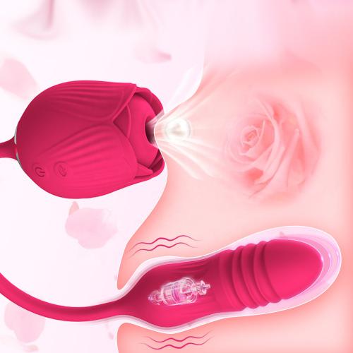 10 Sucking & Vibration G Sport Vibrator Clitoral Nipple Sucker Rose  For Women  With Thrusting Dildo