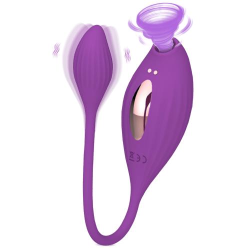 2-in-1 G-spot Clitoral Stimulation  For Women Extended Egg Vibrators With Sucking Feature