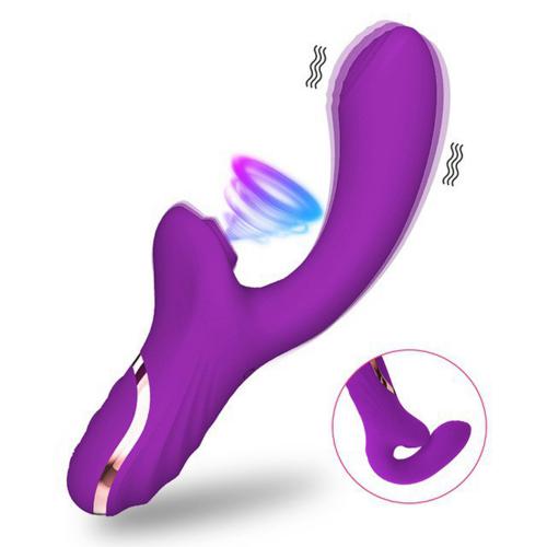 2 In 1 Silicone Clitoral Sucking Vibrator Flexible Dildo G Spot Vaginal Vibrators Clitoris Stimulation  For Women