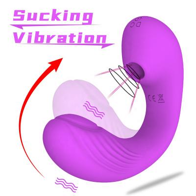 3 In 1 Bendable Sucking Clitoral Vagina G Spot Vibrator,7 Flapping 7 & Vibration Modes Dildo Vibrator For Women