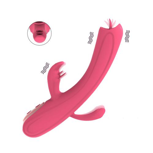 3 In 1 G-spot Tongue Licking Dildo Vibrator For Women, Rechargeable Clitoris Vagina Stimulator Massager Sex Machine Couples