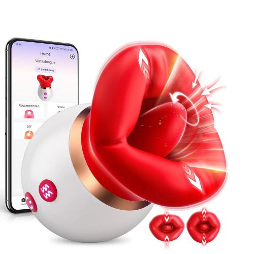 3in1 Mouth Shaped App Sucking Vibrator Clitoral Stimulator  Tongue Licking Nipples Anal Rose Clit Sucker