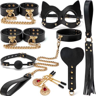 Joy Set High Quality Leather For Couple To Restraint Black Bondage