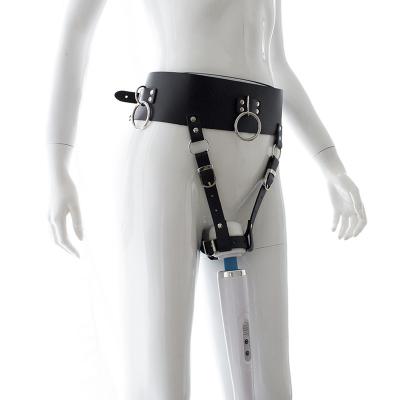 Pu Leather Forced Orgasm Belt Female Chastity Holder Bondage Restraints Harness