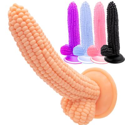 Anal Plug With Suction Cup Vegetables Dildo  For Women Vagina G-spot Massage Masturbator Corn