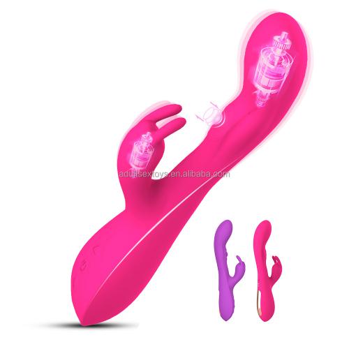 Classic Rechargeable Bunny Ears Clitoral G Spot Stimulating Sex Store Rabbit Tapping Dildo Vibrator  For Women