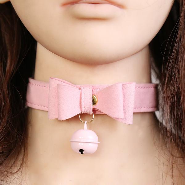 Erotic  Shock Dog Alternative Metal Neckband Slave  Bdsm Collar Pu Leather Punk Necklace With Bell