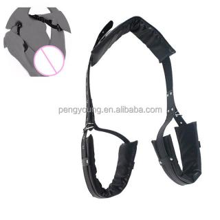 Factory Wholesale Bdsm   New Leather Shackles Leg Ring  Cross Buckle