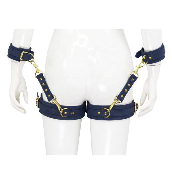 Factory Wholesale Bdsm   New Leather Shackles Leg Ring  Cross Buckle Binding Set