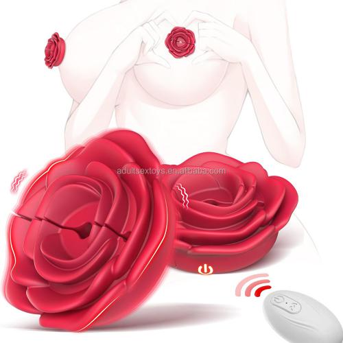 Female Wearable Adjustable Rose  10 Vibration Nipple  Couples Clamps Vibrator Sex & Games