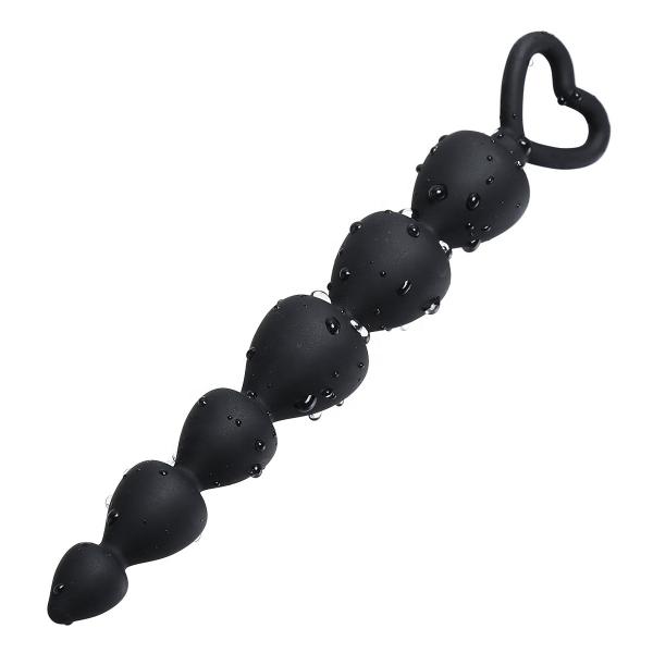 New Arrival Heart Beads Soft Anal Plug  Big Balls Silicone G-spot Stimulating Butt Plugs