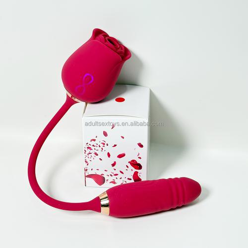 New Arrival Rose Thrusting Vibrator Dildo  For Women's Vaginal Anal Clitoral Pleasure
