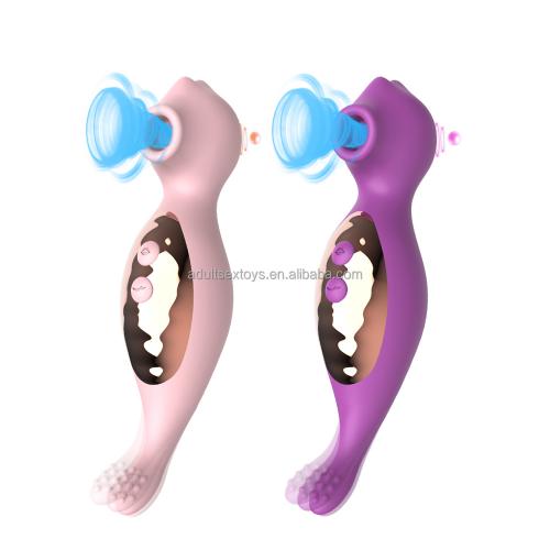Original Factory 10 Vibration+sucking+flapping Nipple Clitoral Stimulator  3-in-1 G Spot Clit Dildo For Women Couples