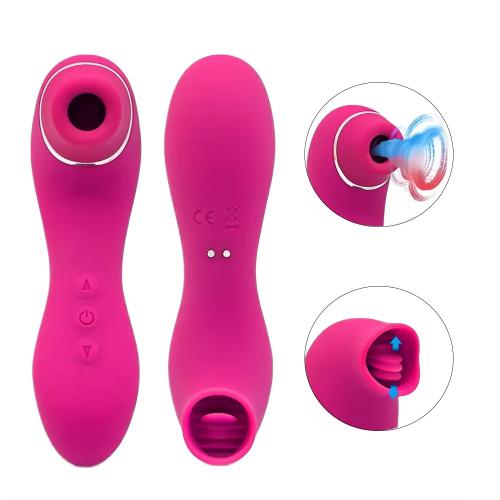 Original Factory Double-ended 10-mode Tongue Vibrator Sucking Licking Nipple Clitoral Stimulation  For Women