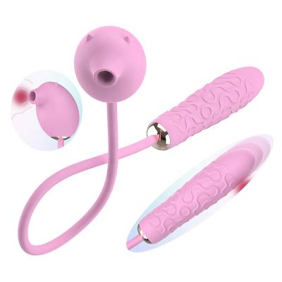 Piggy Shape Air Pulse Clitoral Stimulator Attach With Thrusting Vibrator Wand Massage  For Woman