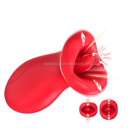 Real Soft Rose Vibrator For Women Clitoral G-spot  With Mouth Sucking And Licking Features Flirting