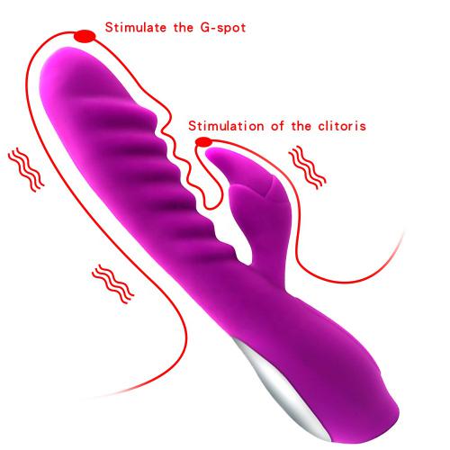 Realistic Glans Multiple Stimulation G Spot Rabbit Vibrator With Heating Function Dildo  For Woman