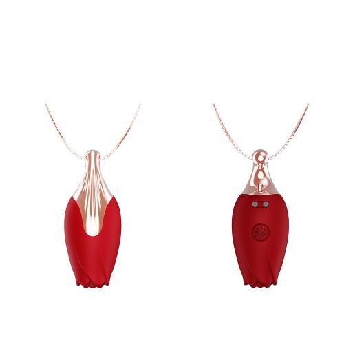 Roses Flowers Necklace Clitoral Vibrator Powerful 10 Vibration Women Artificial