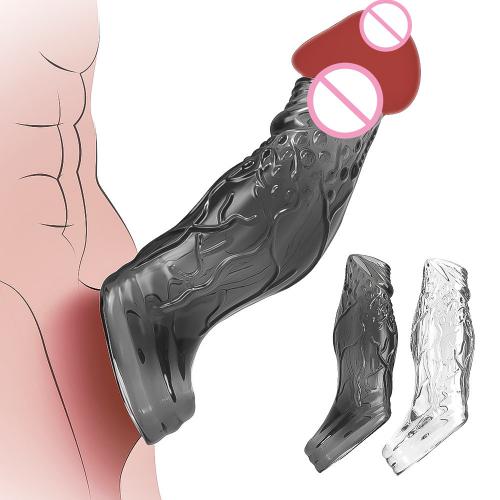 Penis Enlargement Extender Reusable Condoms For Men Wearable Sleeve