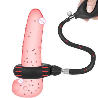 For Male  Penis Trainer Men Liquid Silicone Inflatable Cock Ring