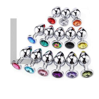 Metal Anal Plug Massage Stainless Steel Silver Diamond Butt