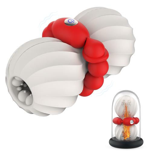 New Anal Beads Heated Air Cup Men's Manual Training 9 Frequency 2 In 1 Silicone Masturbator
