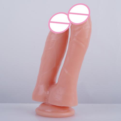 Suction Cup Double-shot Gun  Double-headed Penis Wearable Can Be Paired With Lesbian Masturbation