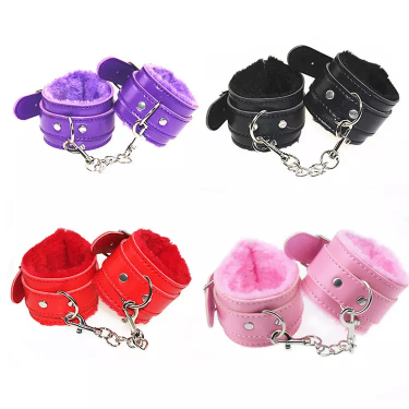 The Best Selling Erotic  For Woman Adjustable Pu Leather Plush  Ankle Cuff Restraints Bondage