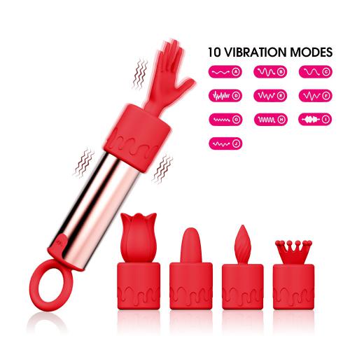 Women  Vibrator Mini Lipstick 5 In 1 Strong Shock Bullet Usb Rechargeable Jump Eggs