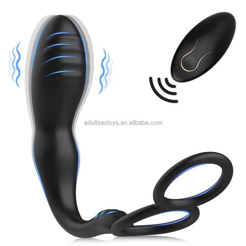 10 Modes Remote Control Prostate Massager Anal Vibrator With Cock Ring Plug  For Couples