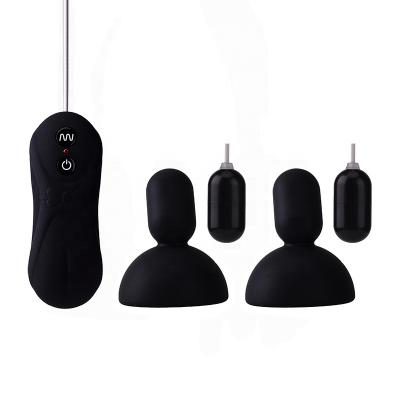 16 Vibrating Speeds Wired Remote Control Suction Cups Nipple Sucking Vibrator Breast Massager Rechargeable Women