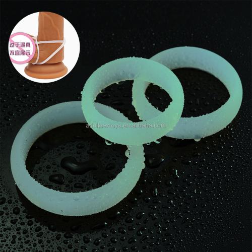 3-piece Set Luminous Silicone Cock Rings Glowing In Dark  For Men Male Ejaculation Delay