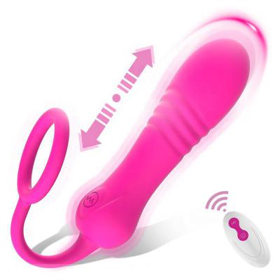 8 Modes Telescopic Vibrator Rechargeable Dildo Vibrators Anal Plug Small Thrust For Woman