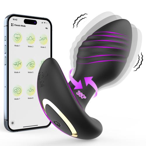 App Control 360° Rotation 9 Vibrating Mode   Anal Plug Prostate Massager Butt Vibrator For Men