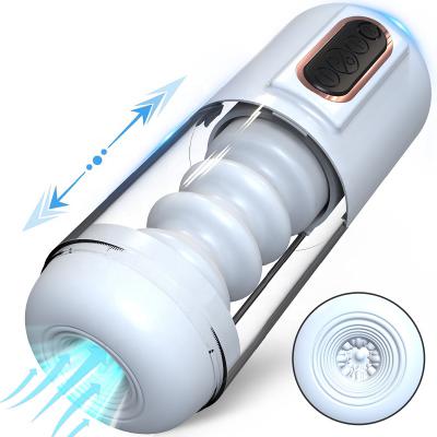 Automatic Telescopic Rotation Male Masturbator Cup Realistic Textured Stroker Thrusting Spinning Suction Masturbation
