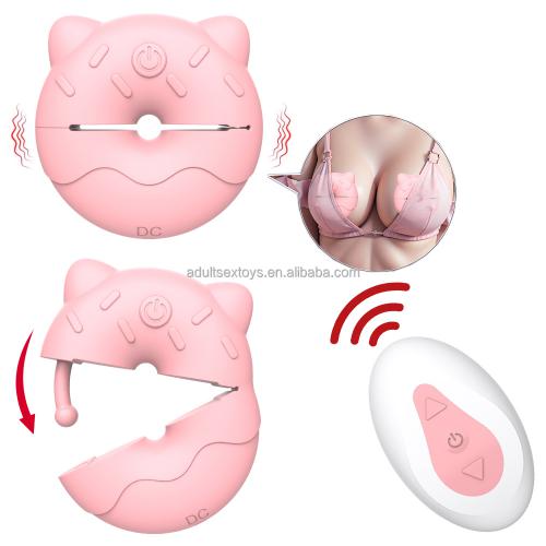 Cute Kitty Shaped Silicone Lightweight Nipple  10 Vibration Clamps   Vibrator For Women