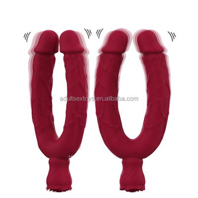 Double Ended Realistic Dildo Flexible Vibrating Dildos Sided Lesbian Anal Play G-spot Stimulator