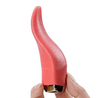 Hot Selling 10 Vibrating Modes Realistic Soft Tongue Licking Vibrators G Spot Clitoral Vibrator Her
