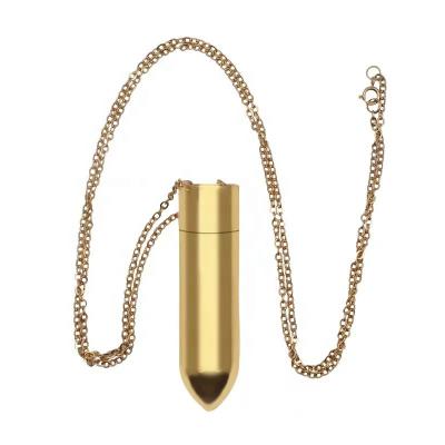 Hot Selling Mini Bullet Vibrator Necklace 10 Speed Female  Golden Metal