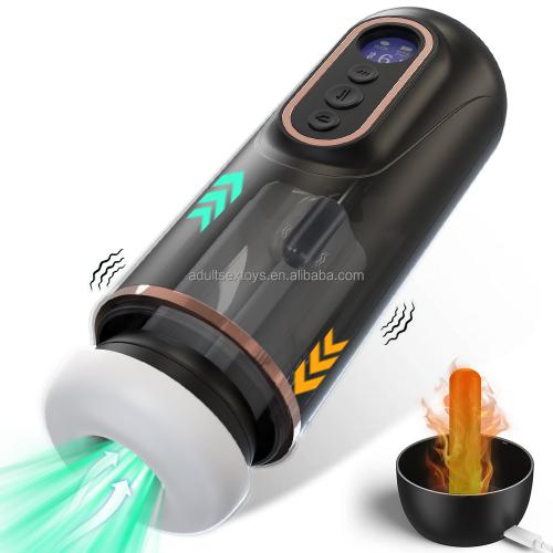 Led Displaying Electric Masturbation Cup Men  Heated Vibration Thrusting Sucking Machine Masturbator For Man