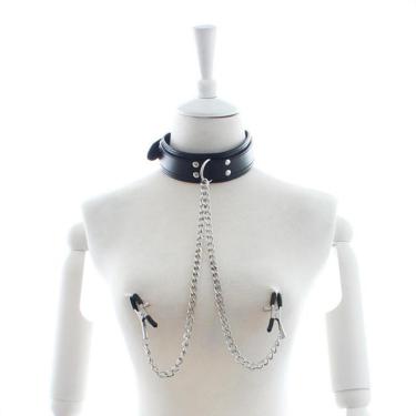 Nipple Chains Sm Neck Collar Clamps With Chain Sex Straps Restraints Bondage