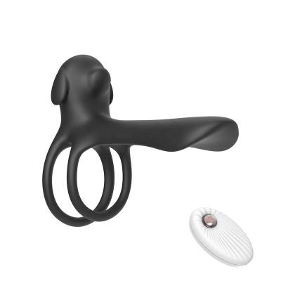 Puppy Shape Penis Ring Erection Enhancing  For Man,20 Modes Tongue Clitoral Stimulator Vibrating Cock