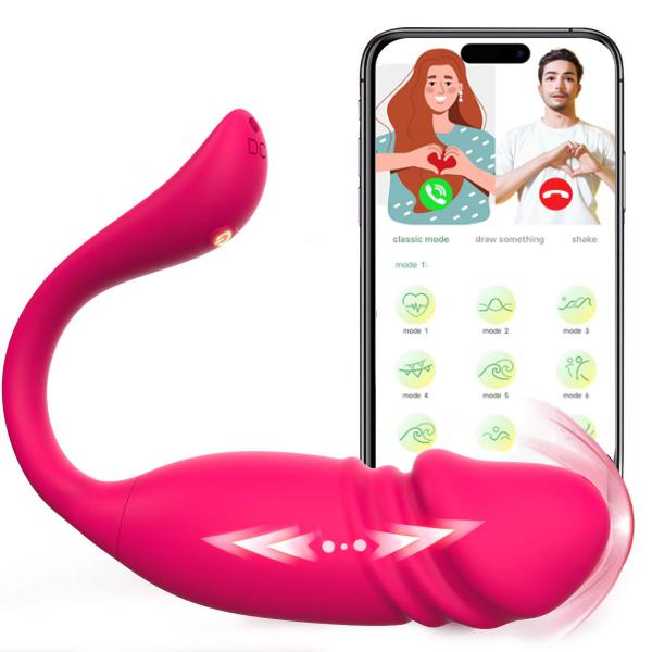 Realistic Thrusting Dildo App-controlled Vagina Anal Clitoral Vibrator Couples Sex Game Panty  For Woman