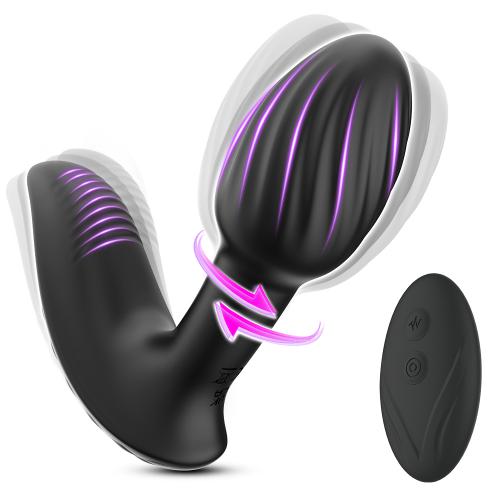 Remote Controlled Duo Motors Prostate Massager   Rotating Vibrating Butt Plug Anal Vibrators Sex For Men