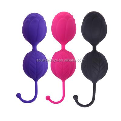 Rose Flower Safe Silicone Women Postpartum Recovery Vaginal Tightening Exercise Ball   Kegel Balls