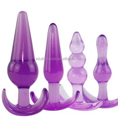 Sealed Packaging 4pcs/kits Anal Plug Set Quality Transparent  Beads Butt Plugs