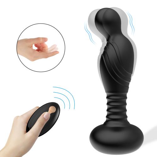 Silicone Remote-controlled 10 Flapping Vibration Anal Plug   For Couples Male  Pleasure Vibrator