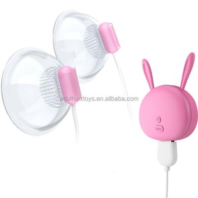 Skin-safe Clear Suction Cups Nipple  Breast Massager 10 Speed Rechargeable Women Vibrator Sex