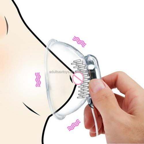 Skin-friendly Transparent Cups Nipple  Aaa Battery 10 Speeds Breast Massager Women Vibrators